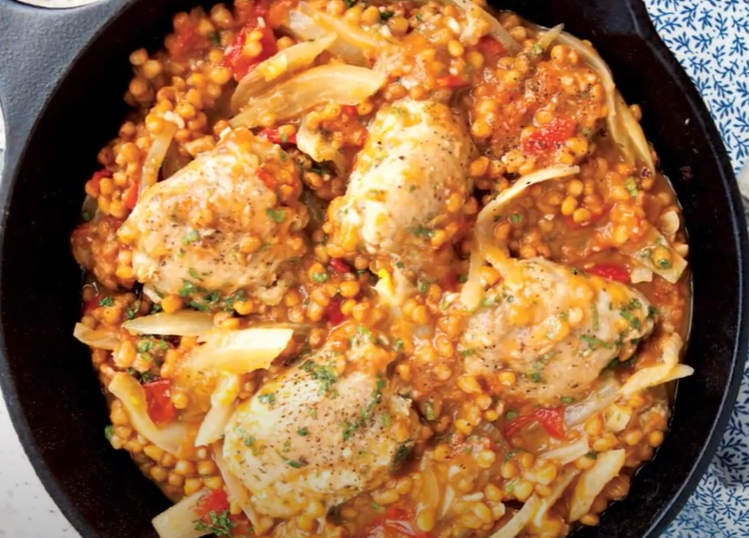 Chicken thigh and lentil recipe